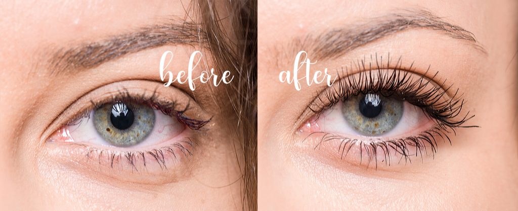 Lashcode mascara - effects before and after